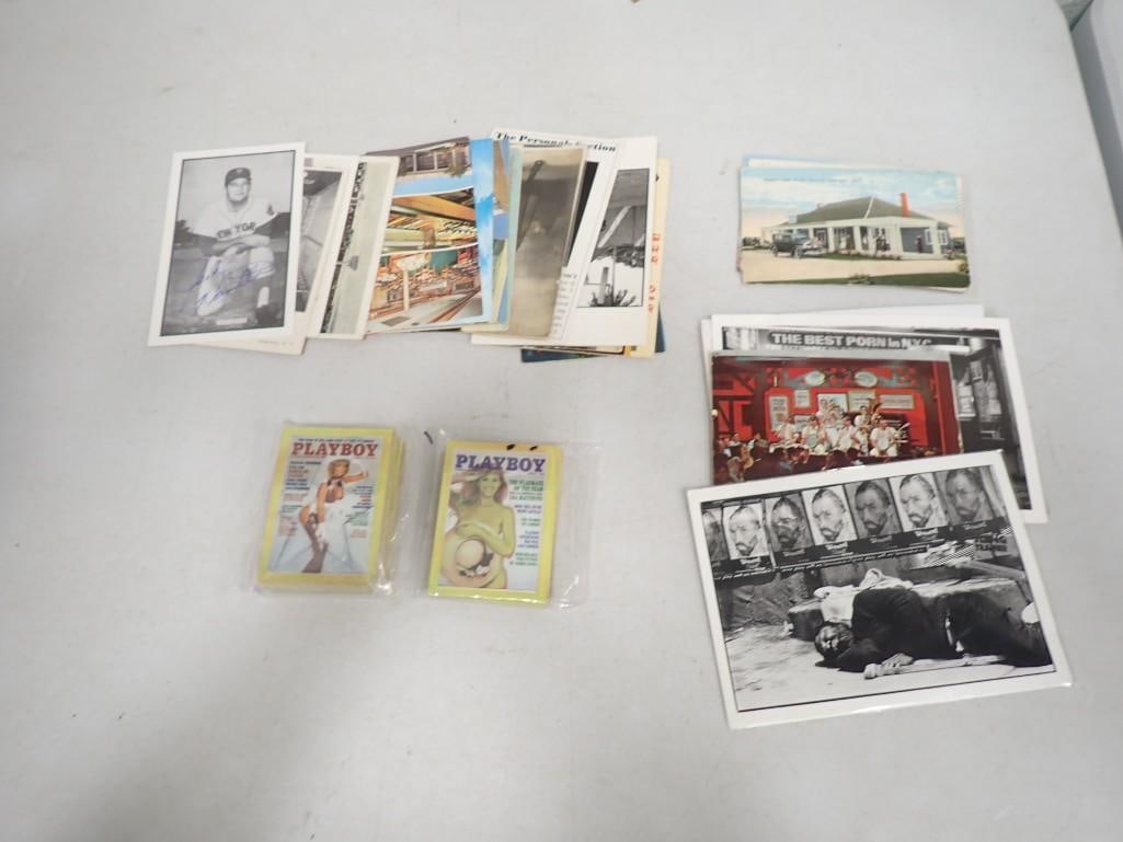 Lot of assorted Trading Cards and Vintage Ephemera, etc. Including Sealed Playboy, Baseball, Postcar (1 of 12)