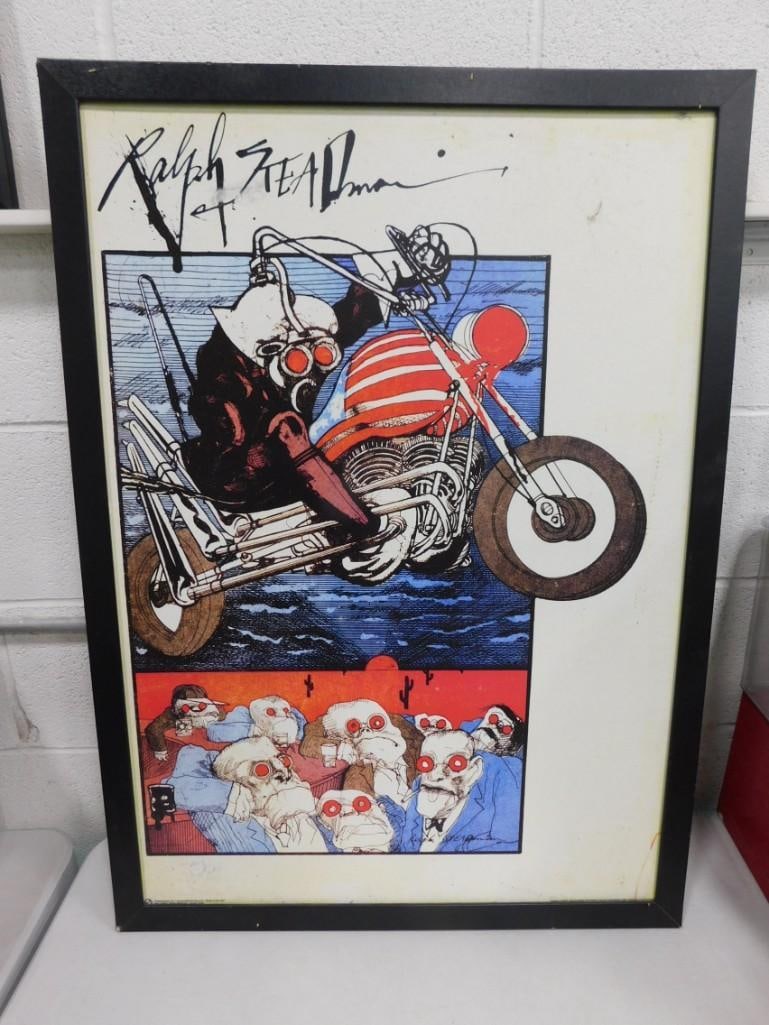 Framed Ralph Steadman Gonzo Motorcycle Poster - 34x25" (1 of 7)