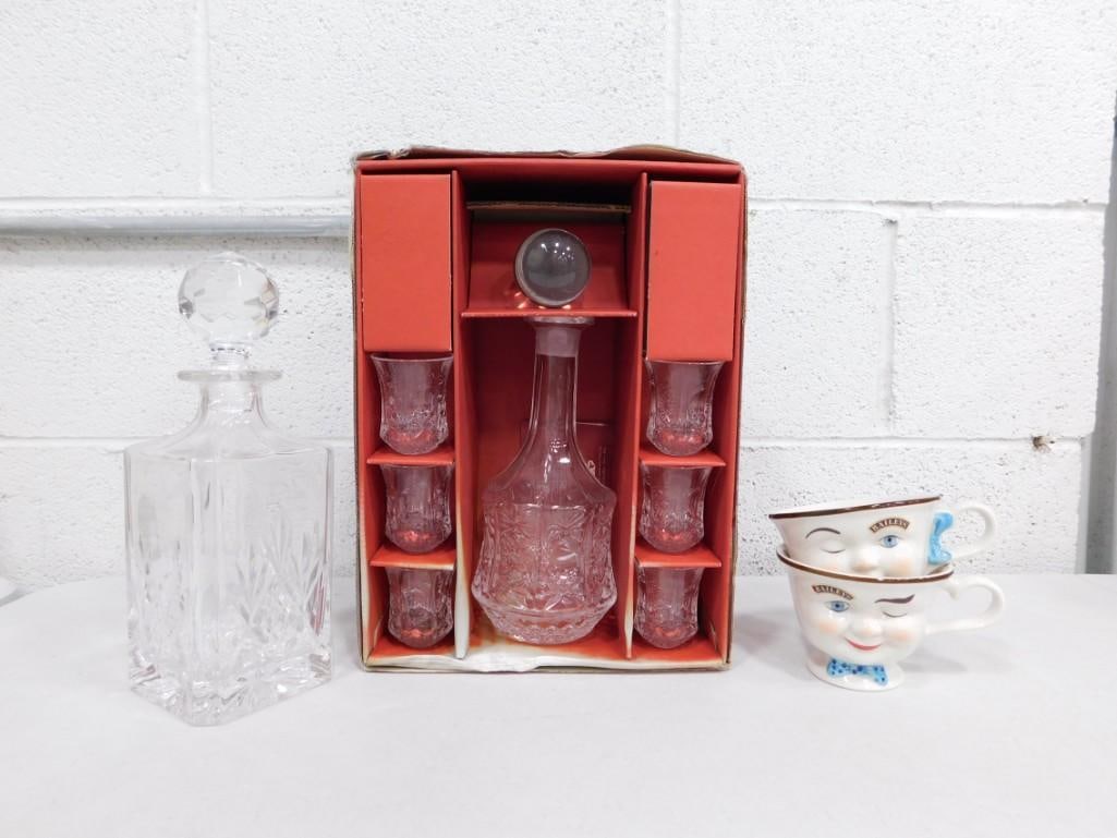 Cristalleria Artistica La Piana Decanter Set, 2 Baileys Irish Cream Winking Cups, 1 Crystal Ti (1 of 7)