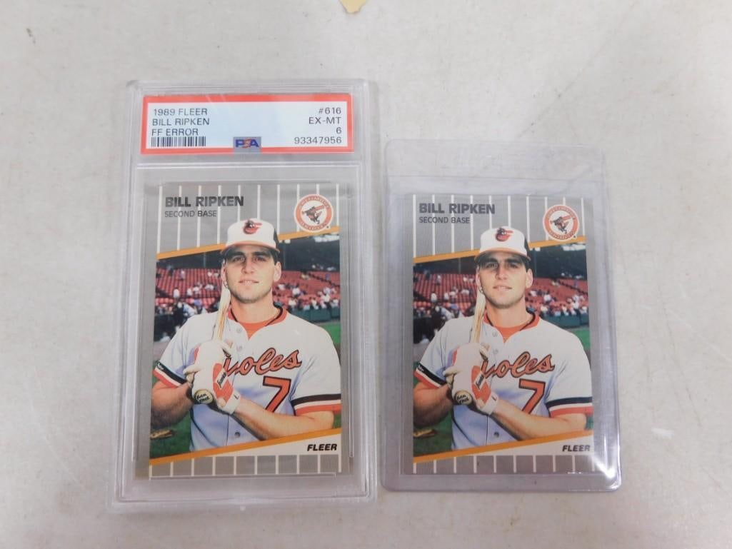 2 Bill Ripken FF Error Baseball Cards incl 1 PSA DNA Graded EX-MT 6 (1 of 3)