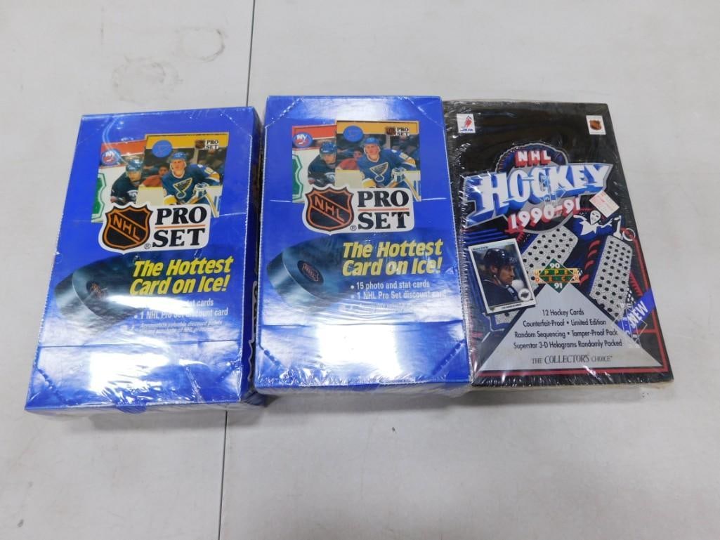 3 Sealed Boxes of NHL Hockey Cards incl 2 Pro Set and 1 1990-91 Upper Deck (1 of 4)