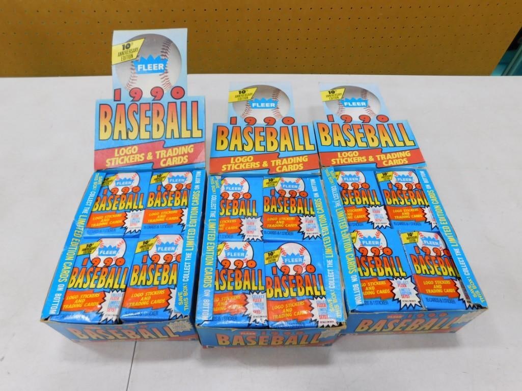 3 Boxes of Unopened Packs of Fleer 1990 Baseball Cards (1 of 4)