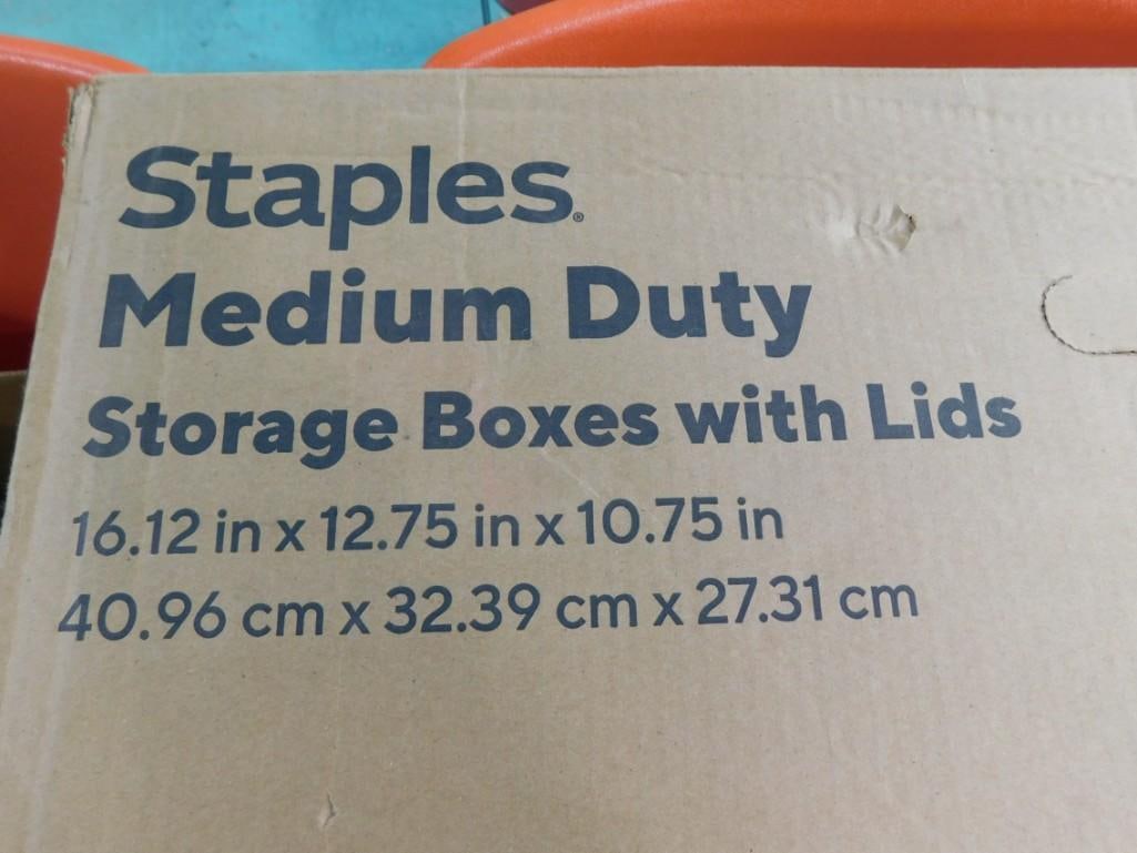 12 Staples Storage Boxes with Lids Bankers Boxes Letter/legal Size 16.25" x 12.75" x 10.75" (1 of 3)