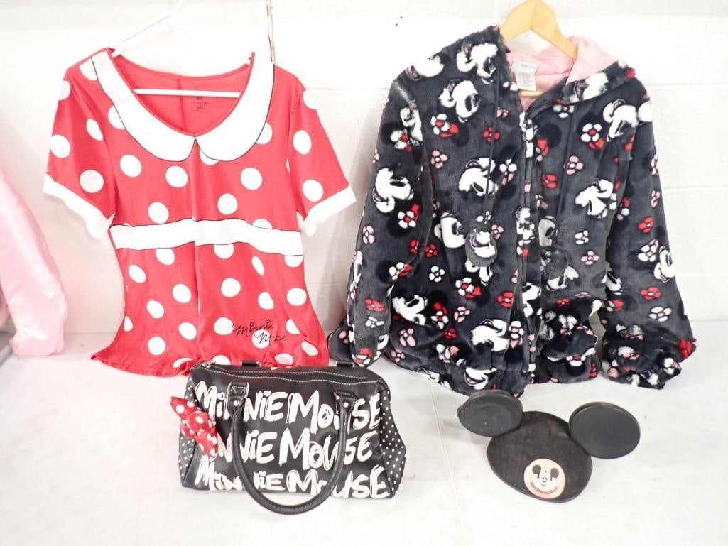 Walt Disney Mickey / Minnie Mouse lot including ear hat, jacket, shirt, purse (1 of 13)