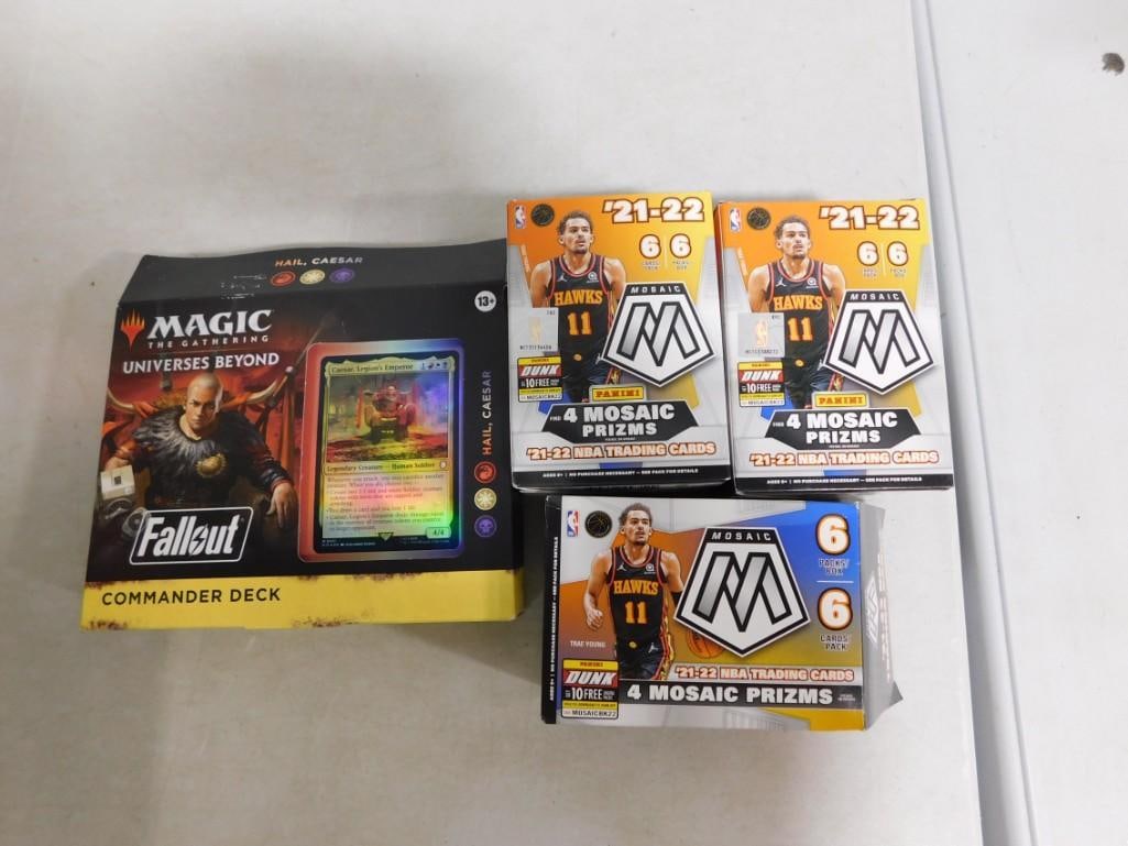 Trading Card lot including Magic The Gathering, Commander Deck, Panini NBA 21-22 Cards with Mosaic (1 of 5)