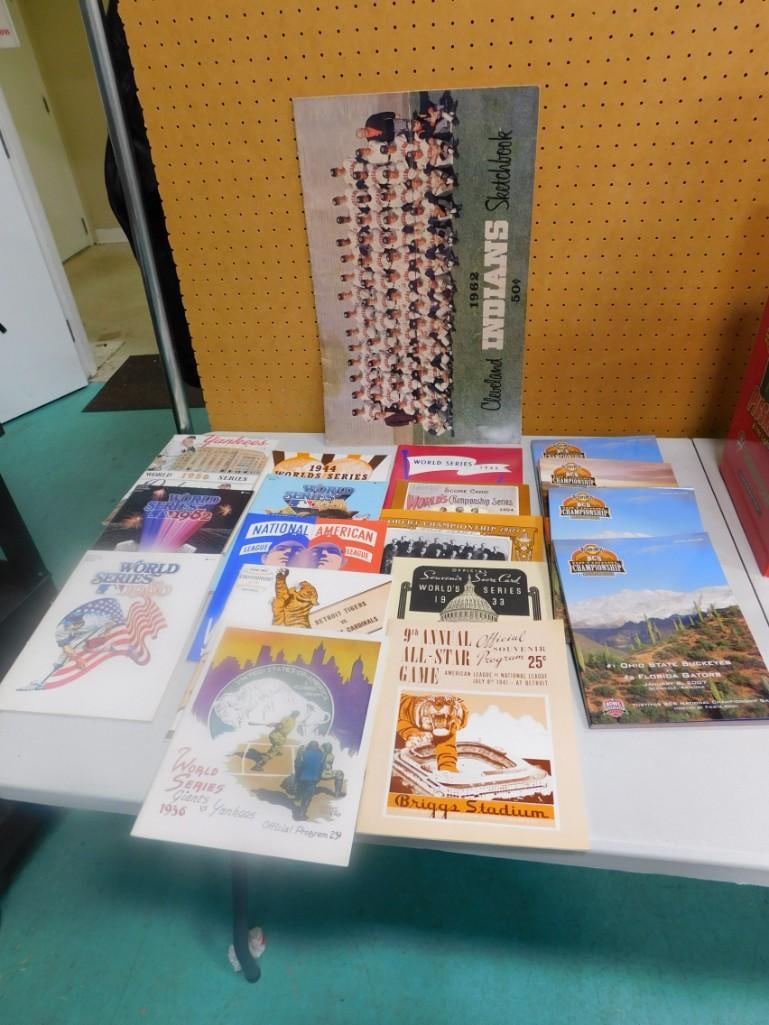 Sports lot including 1962 Cleveland Indians Sketch Book, 1980's World Series Programs (1 of 9)