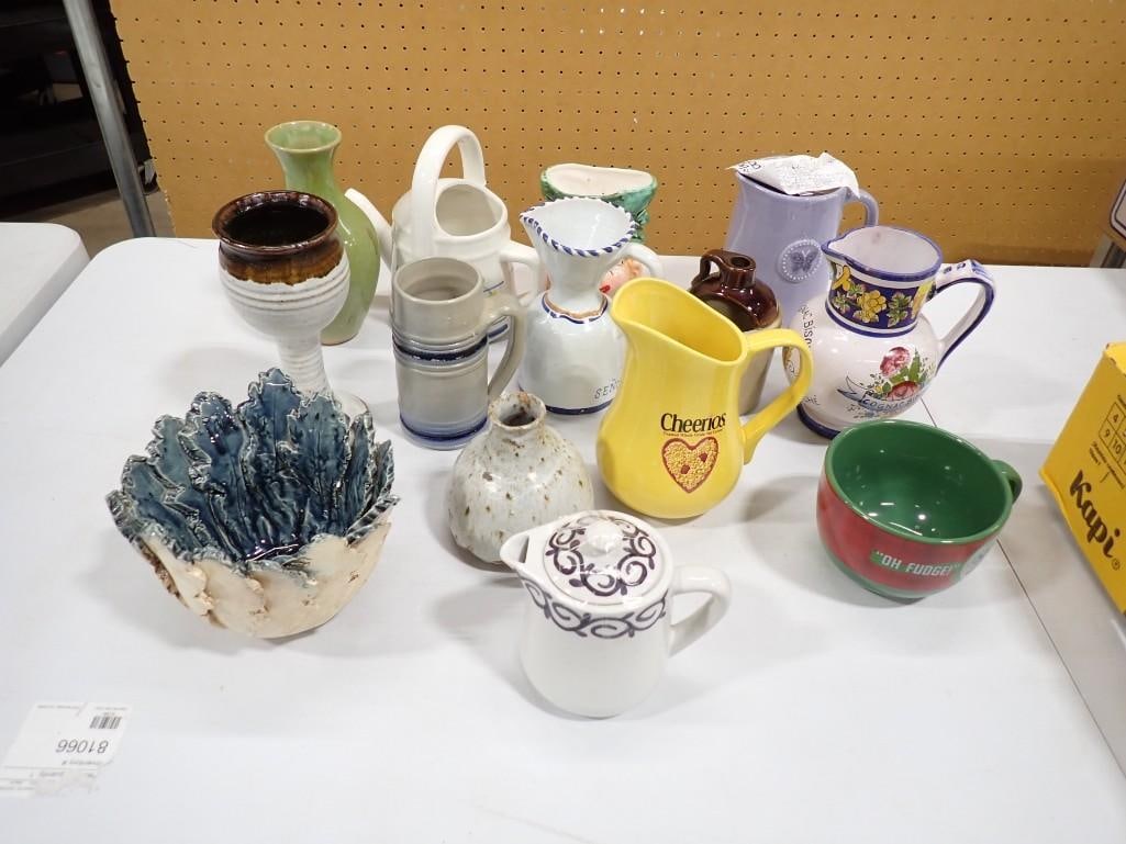 Ceramics and Pottery incl Vases, Pitchers, Cheerios Pitcher, Handmade Pottery, Etc (1 of 5)