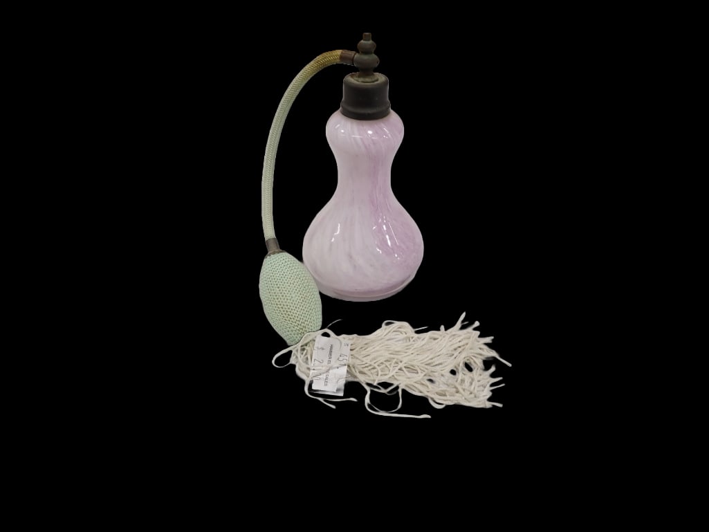 Vintage Light Pink Perfume Bottle with Atomizer and Tassel (1 of 4)
