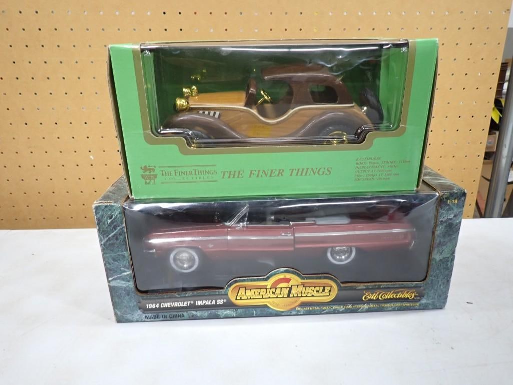 2 Model Cars incl The Finer Things Wood Model Car and Ertl American Muscle 1964 Chevrolet Impala SS (1 of 8)