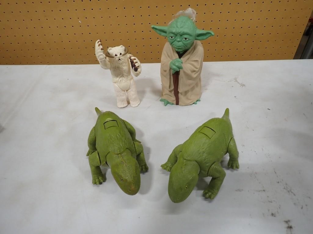 Vtg Kenner Star Wars Toys incl 2 Dewback Figures, Yoda Puppet, Ice Planet Hoth Wampa Figure (1 of 16)