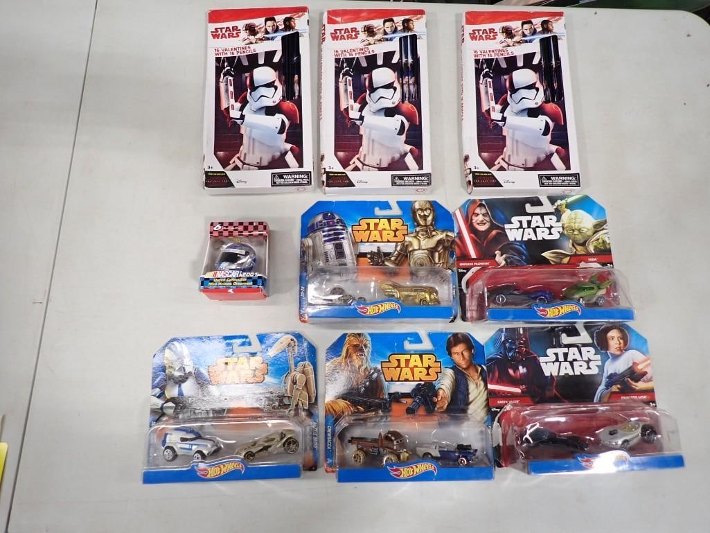 Star Wars Lot incl Star Wars Hot Wheels Cars and Vehicles New in Package, Star Wars Valentines, (1 of 10)