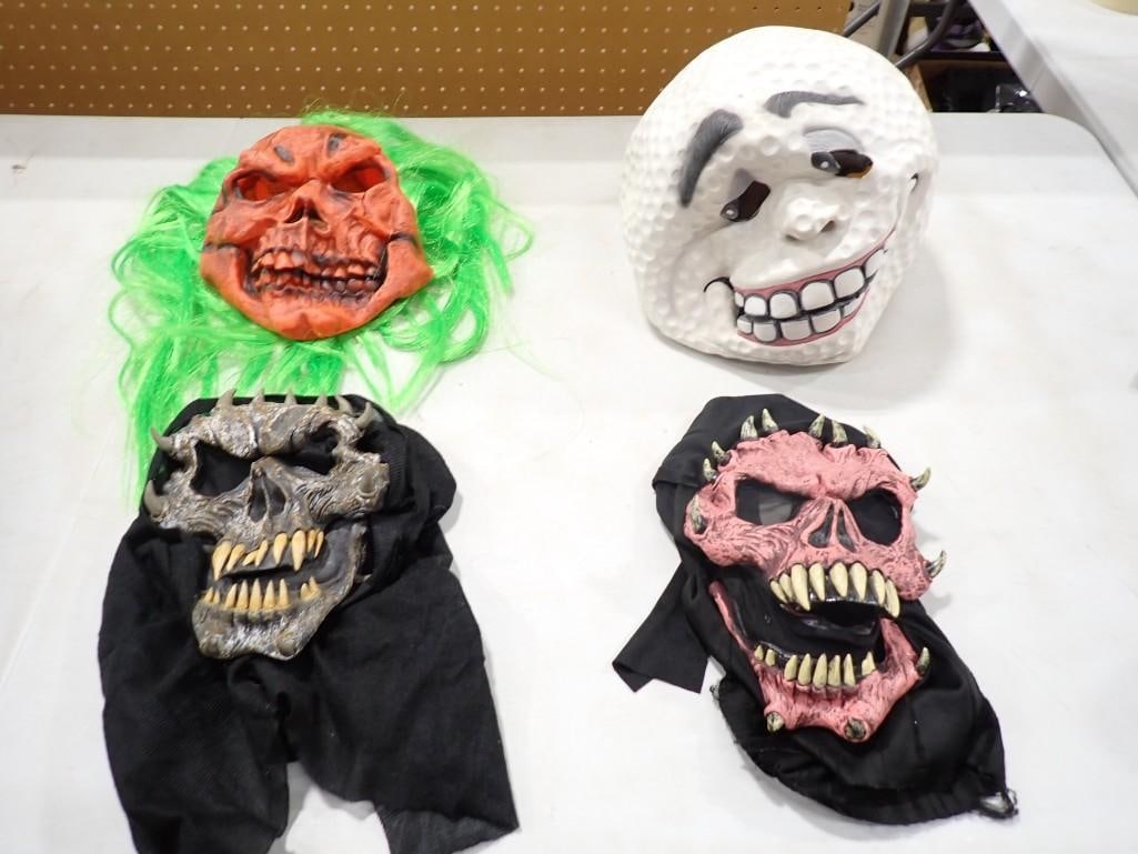 4 Halloween Masks incl Fun World Grinning Golf Ball Head, etc (1 of 12)