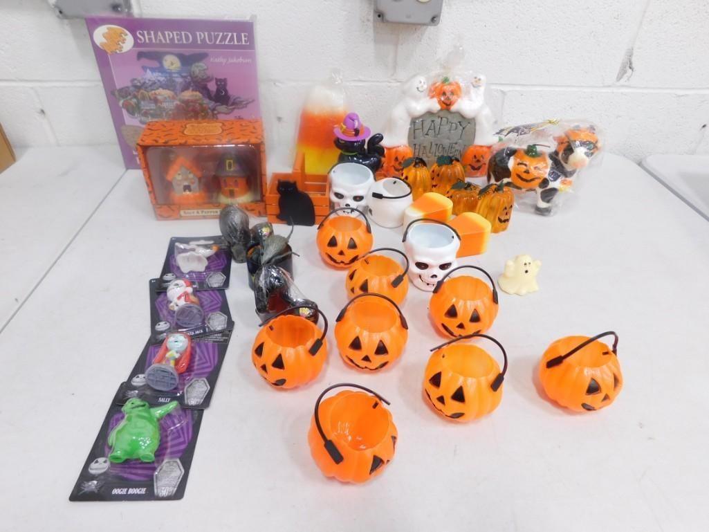 Asst Halloween Johanna Parker, Candles, Puzzle, NBC Figures, Etc Lot (1 of 6)