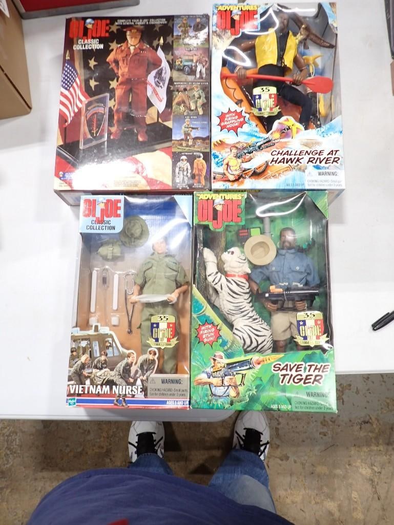 Lot of 4 GI Joe New in Package Figures including Save the Tiger, Challenge at Hawk River: Lot of 4 GI Joe New in Package Figures including Save the Tiger, Challenge at Hawk River, Vietnam Nurse and Kenner Classic Collection