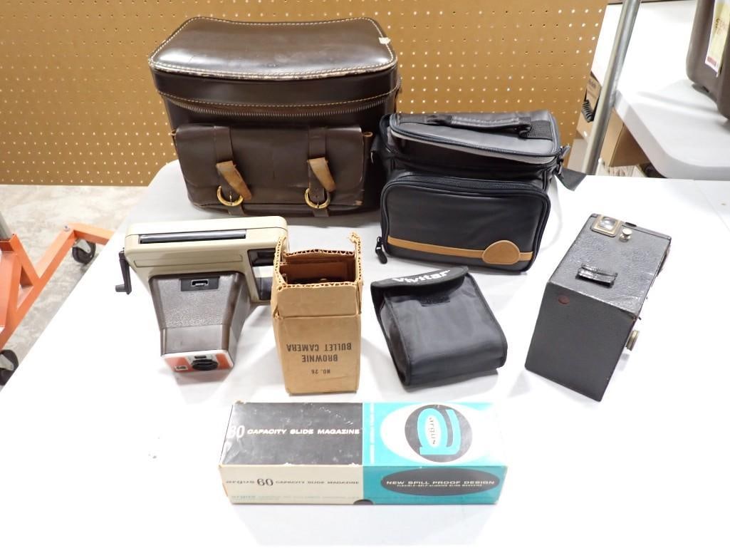 Camera / Accessories Lot including Binoculars, Cases, Brownie Target Six-16, etc (1 of 4)