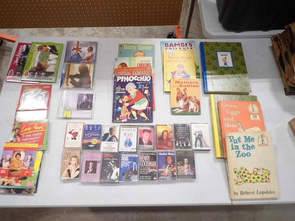 Media Lot incl Vintage Children's Books, Cassette Tapes, CDs, etc (1 of 10)