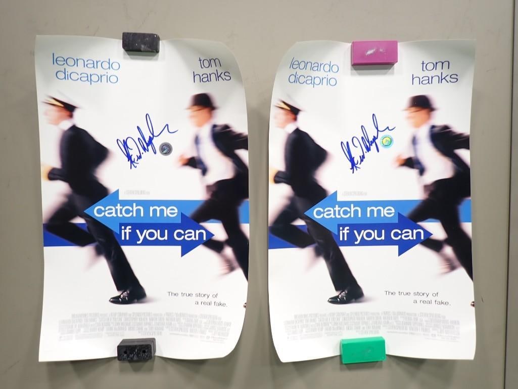 2 Catch Me If You Can Movie Posters Signed Frank Abagnale with Holograms: Lot of 2 Catch Me If You Can Movie Posters Signed Frank Abagnale with Holograms