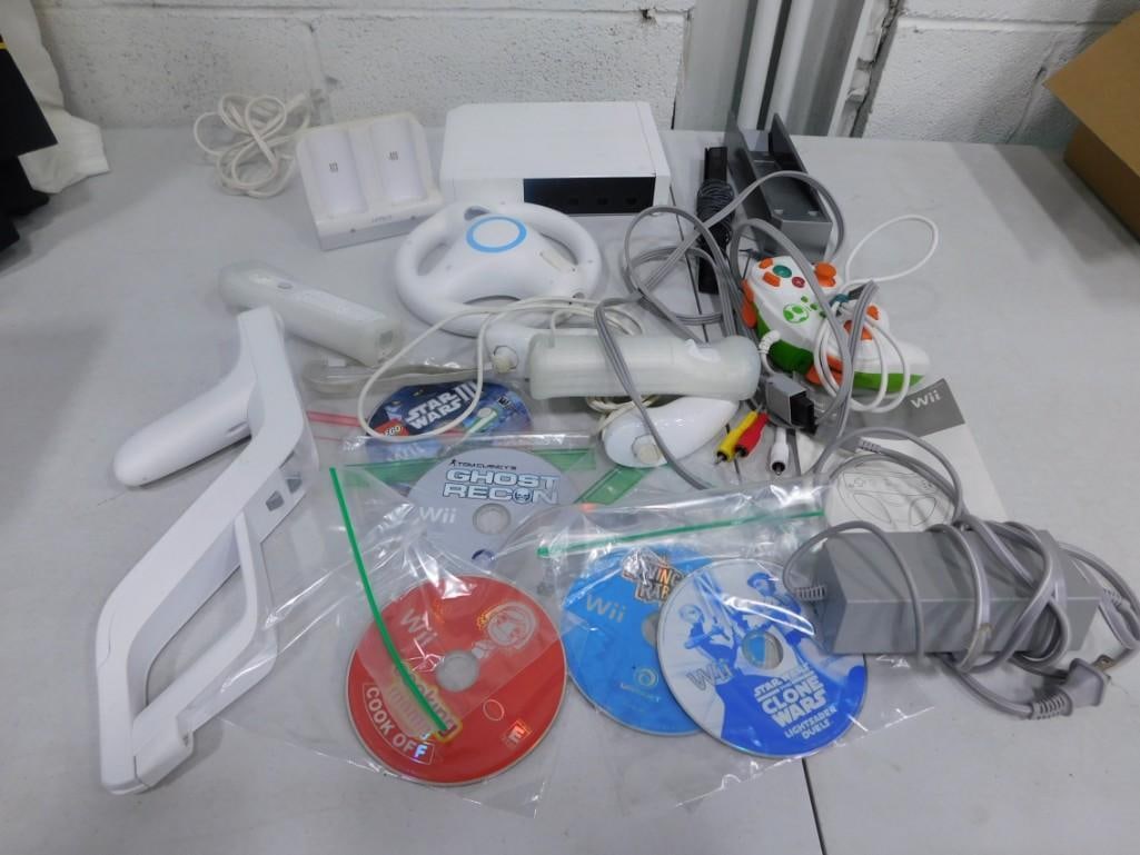 Nintendo Wii System, accessories, games, etc.  Untested (1 of 4)