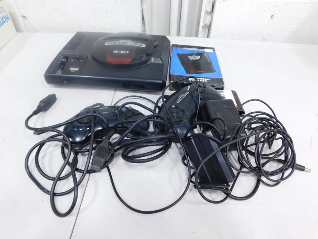 Sega Genesis Lot including System, Cleaning Kit, Cords, two Game pads.  Untested (1 of 4)