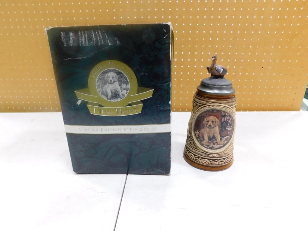 Gerz Anheuser-Busch Beer Stein with Box - First Hunt Golden Retriever Limited Edition (1 of 6)
