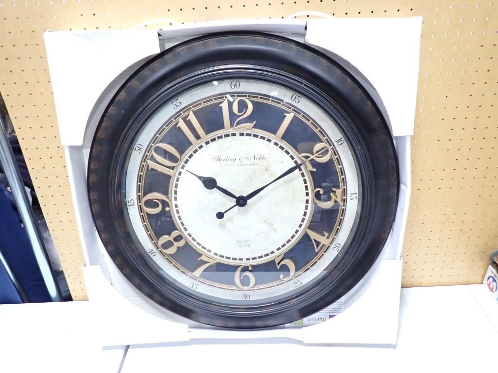 Sterling & Noble Clock in Original Package 28" in Diameter: Sterling & Noble Wall Clock in Original Package 28" in diameter