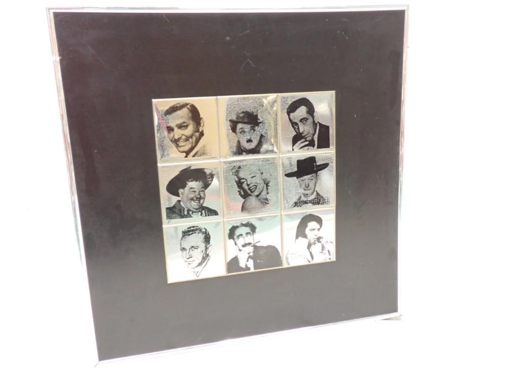 Framed Tiles of Elvis Presley, Marilyn Monroe, Groucho Marx, etc 24" x 24" (1 of 3)