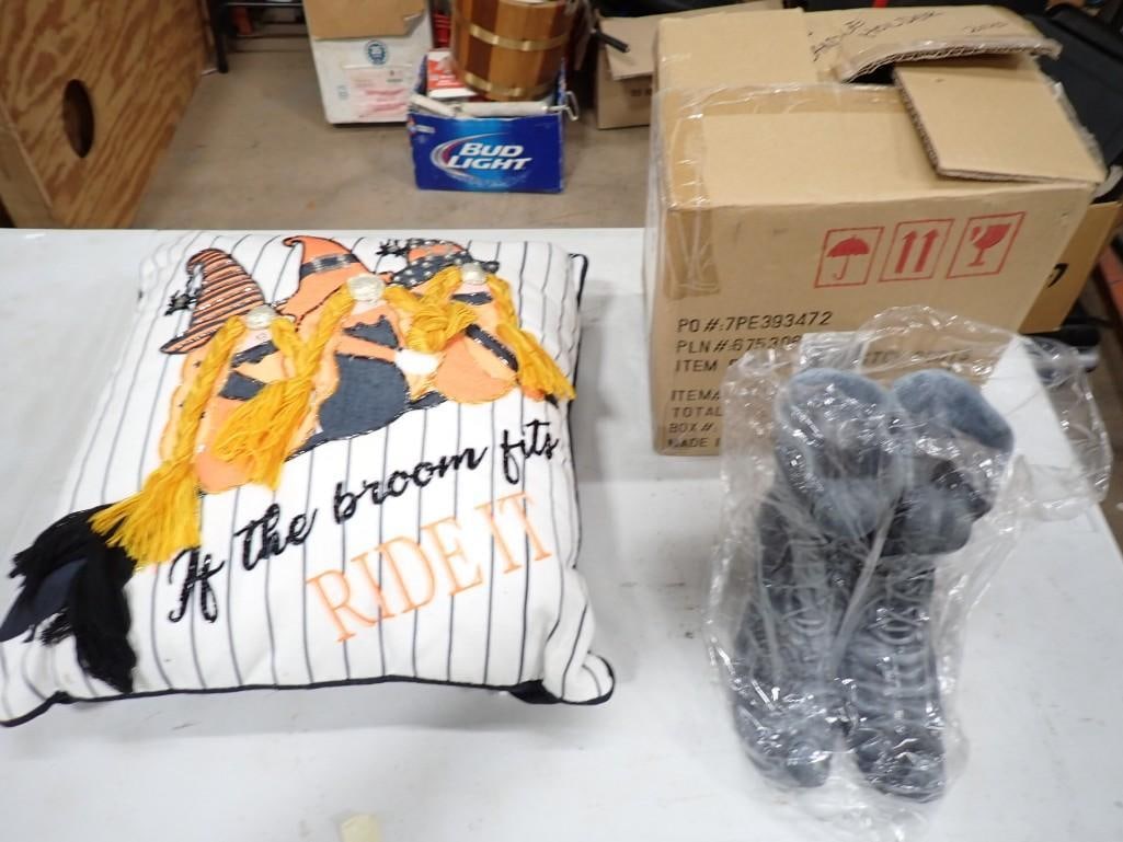 Halloween Witch Boots and Witch Pillow: Halloween Witch Boots and Witch Pillow