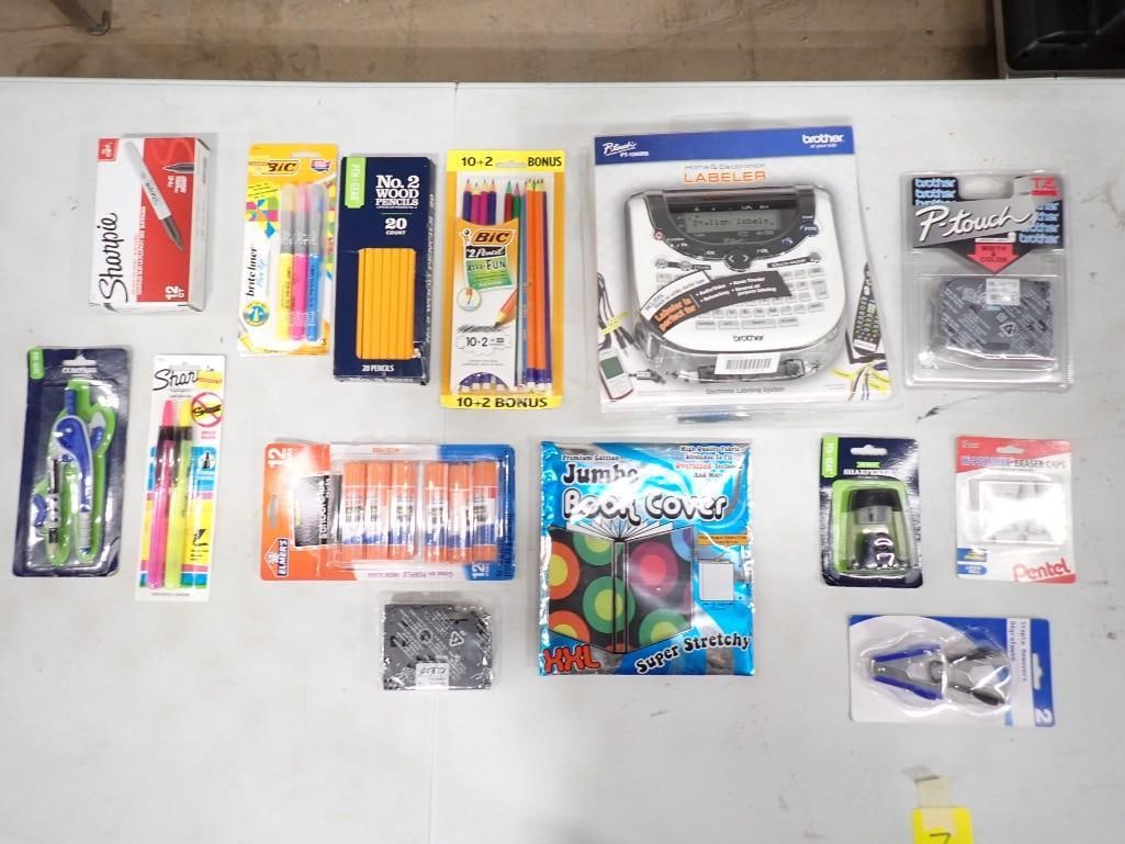 Office Supplies or School Supplies incl Glue Sticks, Pencils, Sharpie Markers, Brother Label Maker, (1 of 6)