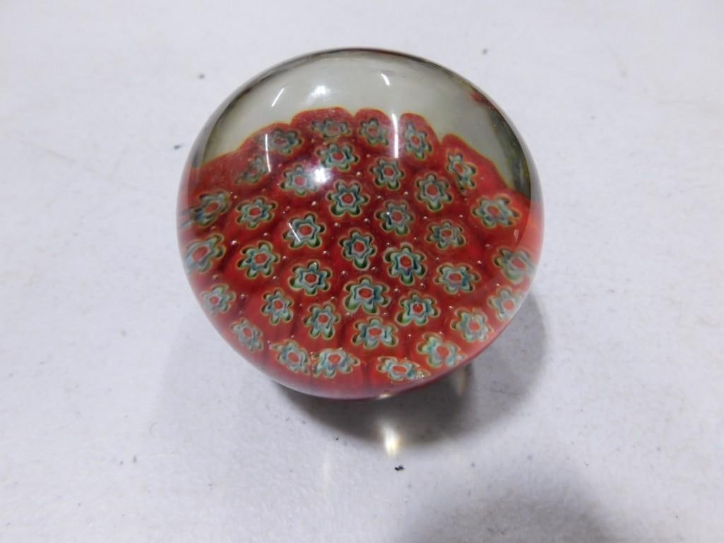 Millefiori Paperweight Art Glass: Millefiori Art Glass Paperweight