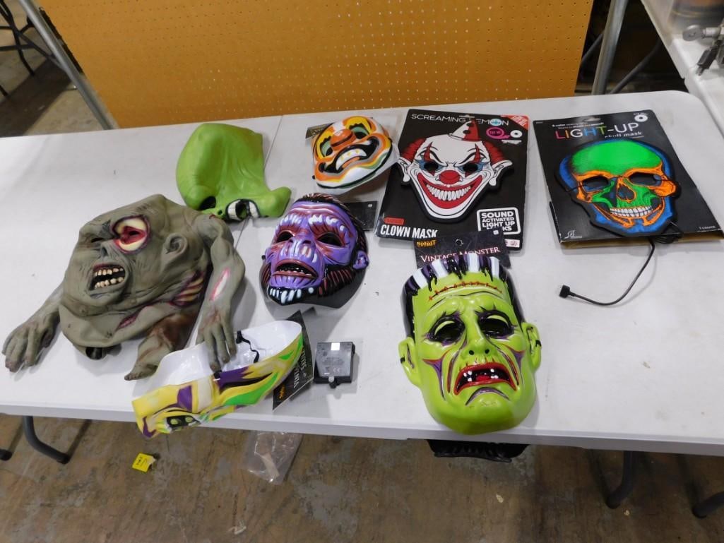 Halloween Lot including Light - Up Masks, monster masks, clowns, etc. (1 of 8)