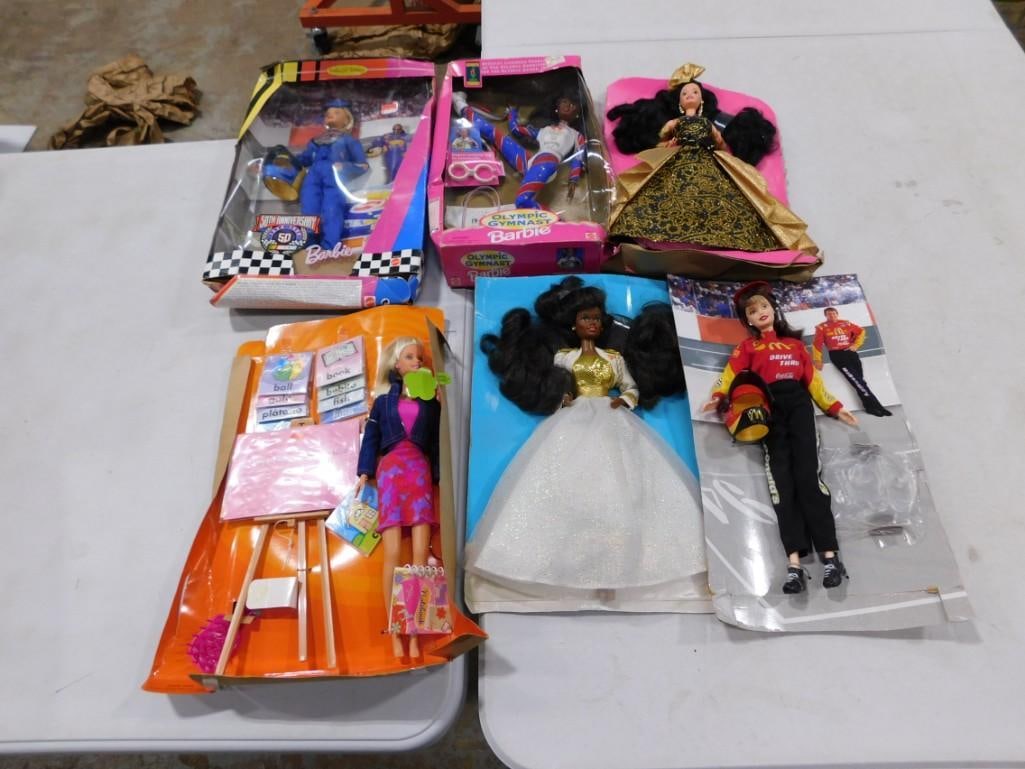 6 Barbie Dolls incl African American Summit Barbie, African American Olympic Gymnast Barbie, (1 of 6)