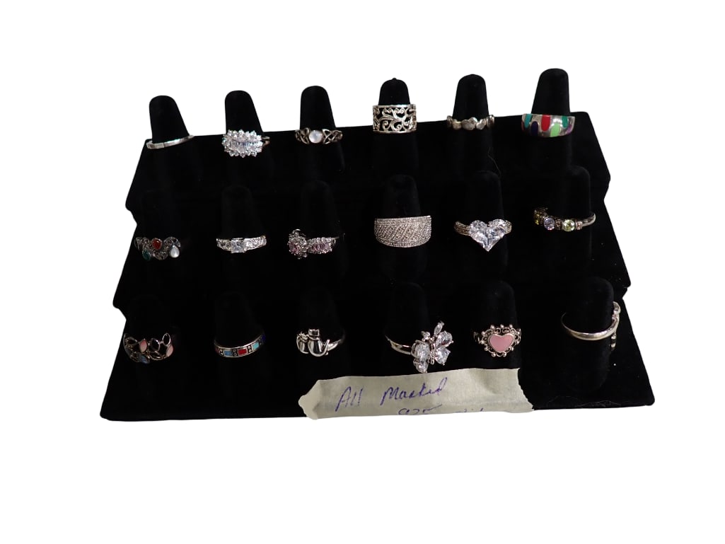 18 Sterling Silver .925 Rings Various Sizes (1 of 15)