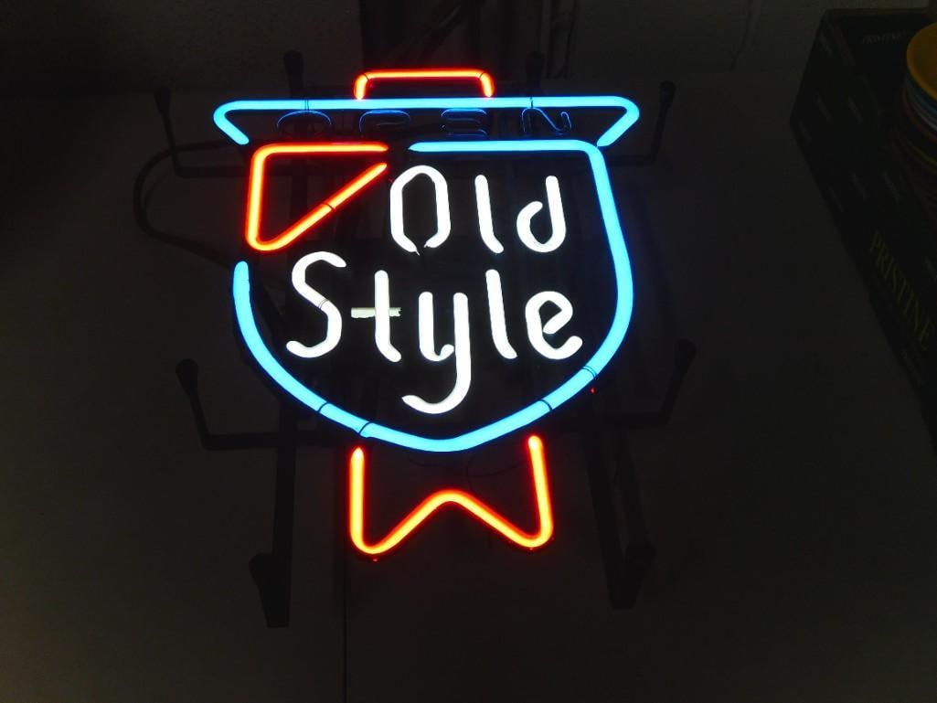 Vintage Nesco Neon Beer Sign Old Style for Bar 17" x 20" (1 of 8)