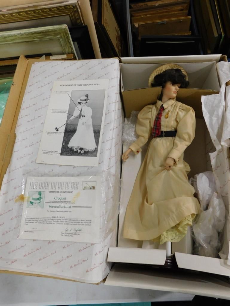 Norman Rockwell Danbury Mint "Croquet" Doll in Original Box: Norman Rockwell Danbury Mint "Croquet" Doll in Original Box