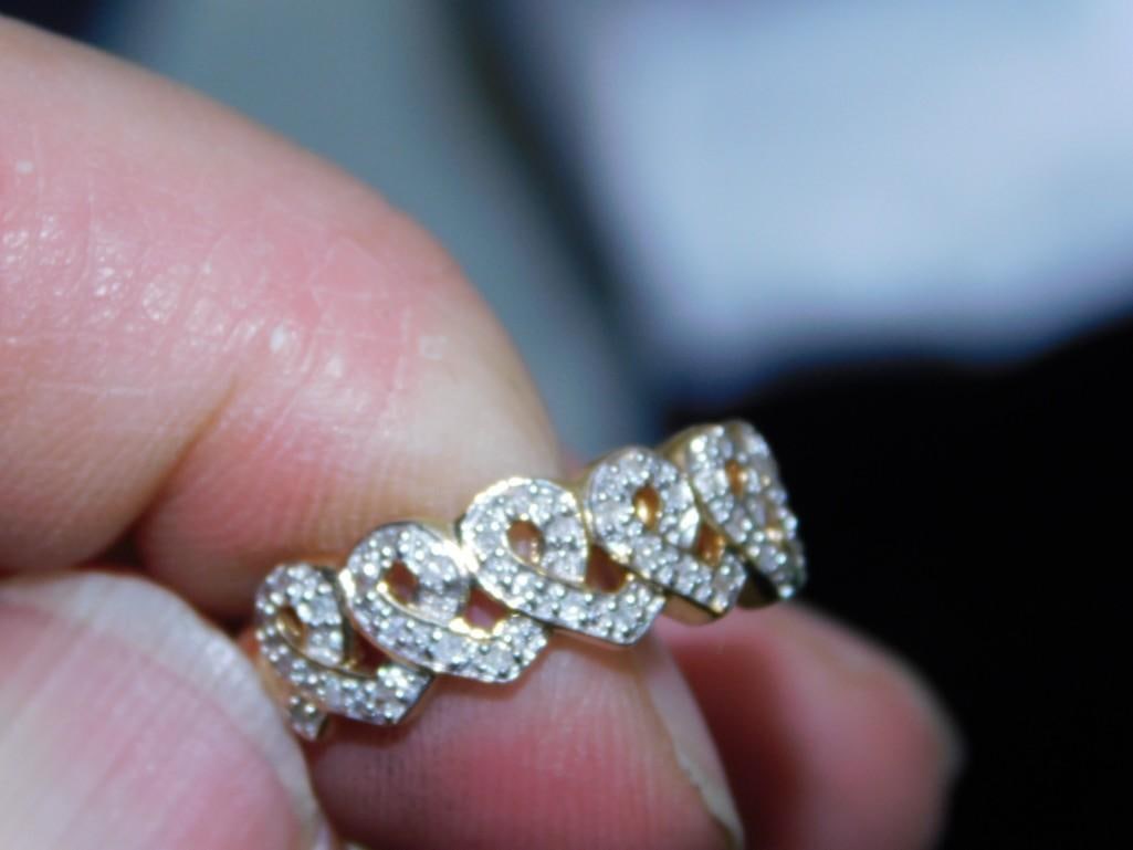 14K Gold & Diamond Hearts Ring by Danbury Mint (1 of 7)