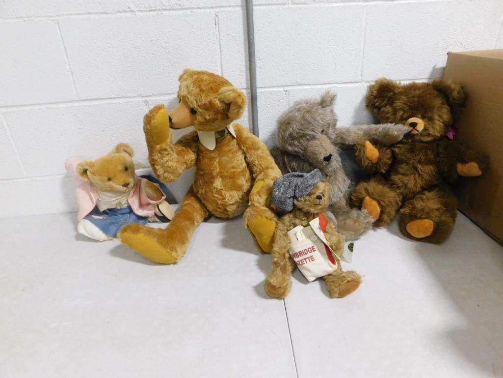 5 Teddy Bears incl Cooperstown, Merry Thought, etc (1 of 12)