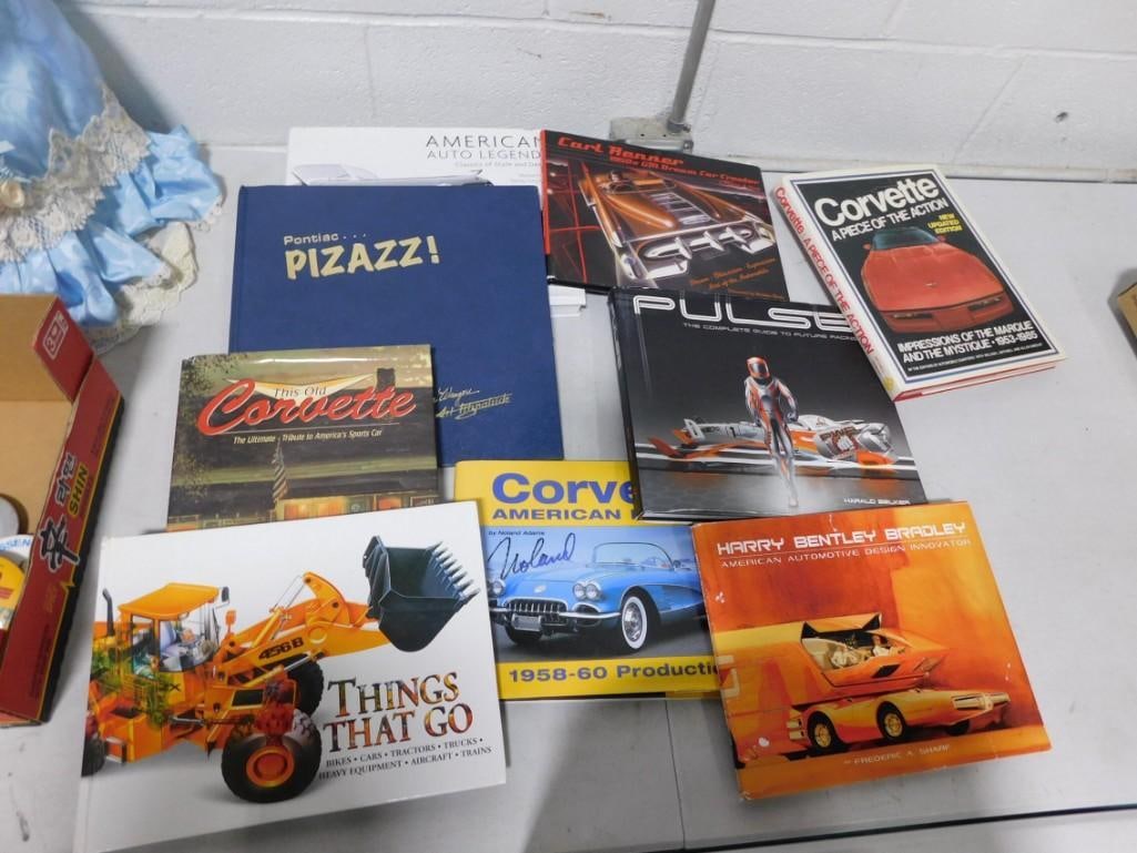 Lot of 9 Car Automobile Books on Corvette and More: Lot of 9 Car Automobile Books on Corvette, Pontiac, Harry Bentley Bradley, and More