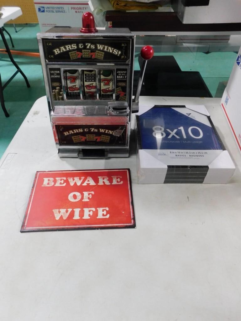 Beware of Wife Sign, Toy Slot Machine, Picture Frames (1 of 7)
