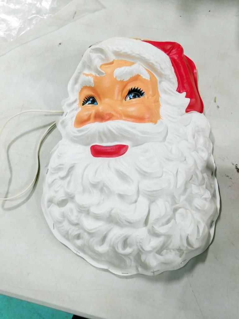 Vintage Empire Santa Claus Face Christmas Blow Mold Style 3D Head Works (1 of 5)
