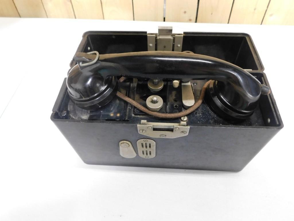 German WWII Field Phone Marked TN Number 19083 Dated 1937 (1 of 8)