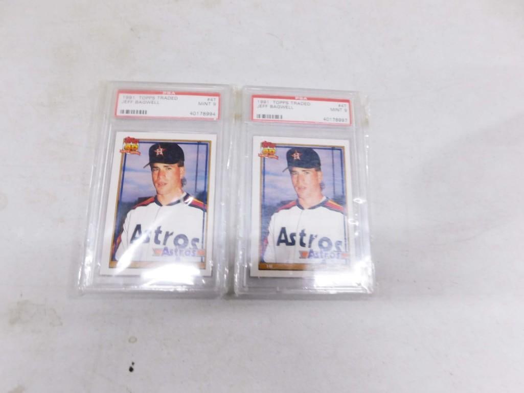 2 Jeff Bagwell 1991 Topps Traded PSA DNA Graded Mint 9 Baseball Cards (1 of 3)