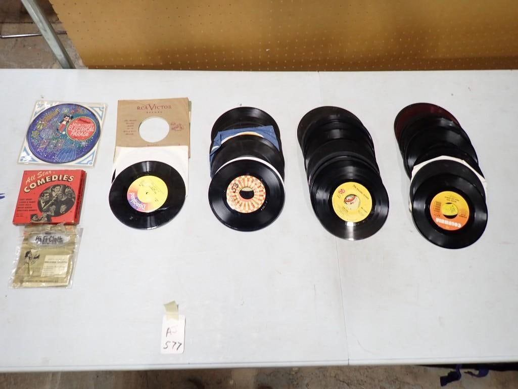 Vinyl 45 Records, etc. Including Rolling Stones, Walt Disney, Band Aid, etc. (1 of 9)