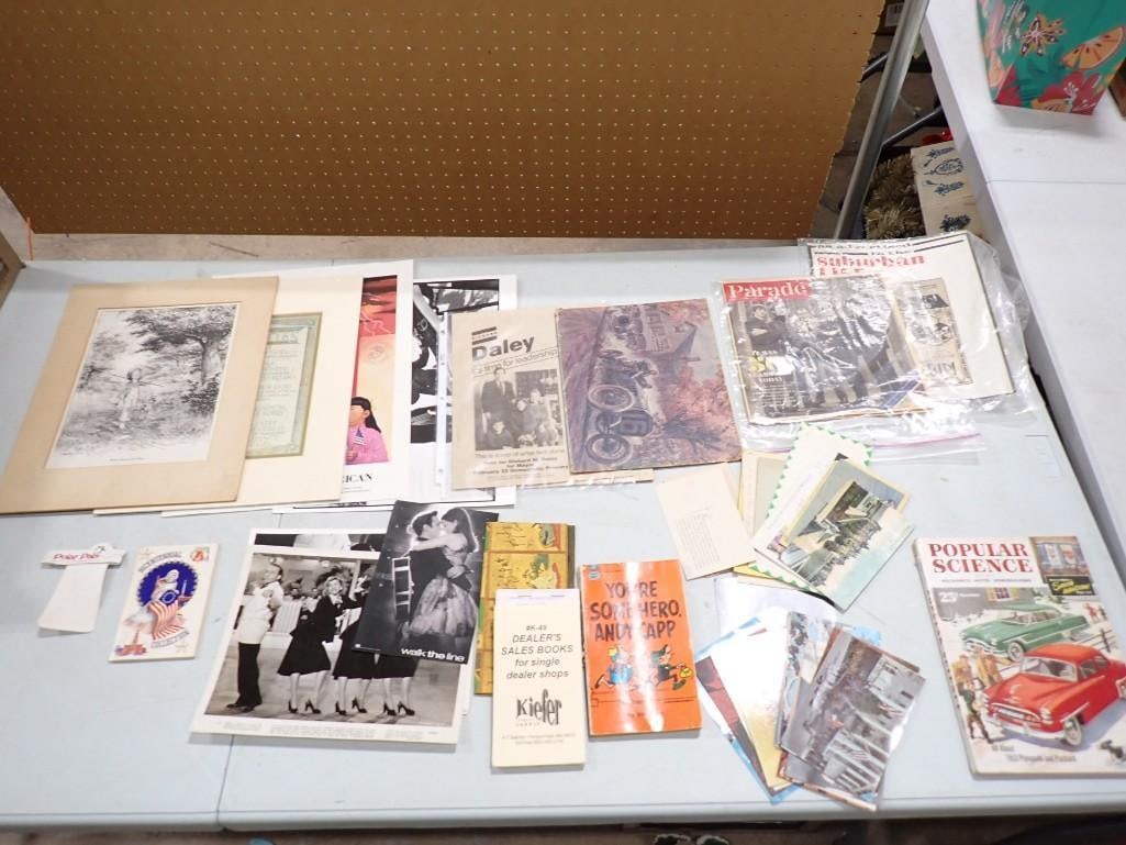 Vintage Ephemera incl Political, Movie, Advertising, Postcards, Popular Science, Prints, Etc (1 of 7)