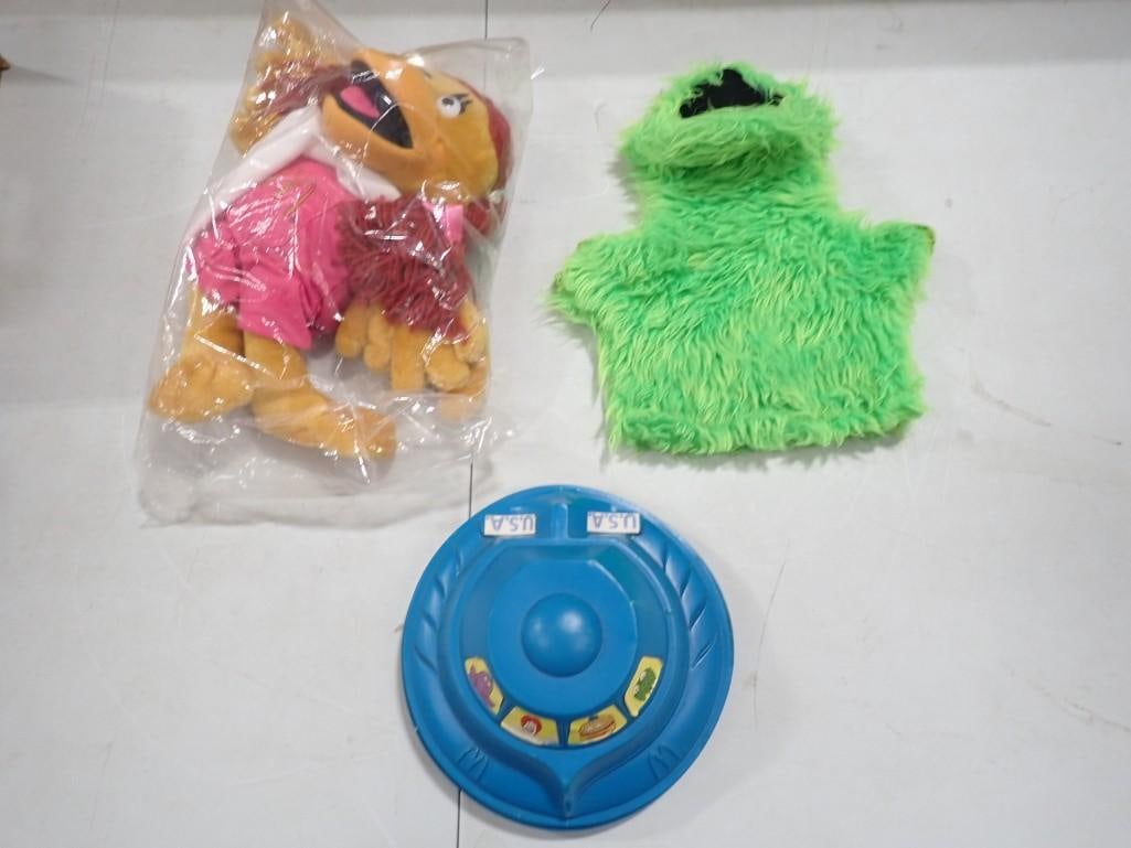 Vintage McDonald's Birdie Plush (sealed), Oscar the Grouch Puppet and UFO Happy Meal Toy (1 of 7)