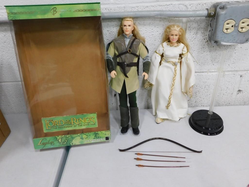 2 Barbie Collector Lord o the Rings Legolas, Galadriel 12" Dolls Lot: Barbie Collector Lord of the Rings The Fellowship of the Rings Legolas w/ Box and Marvel LOTR Galadriel 12" dolls Lot. Clean, vgc.
