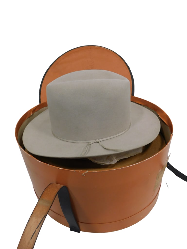 Stetson Twenty Five Hat with Various Names and Dates Written Inside and a Hat Box (1 of 10)