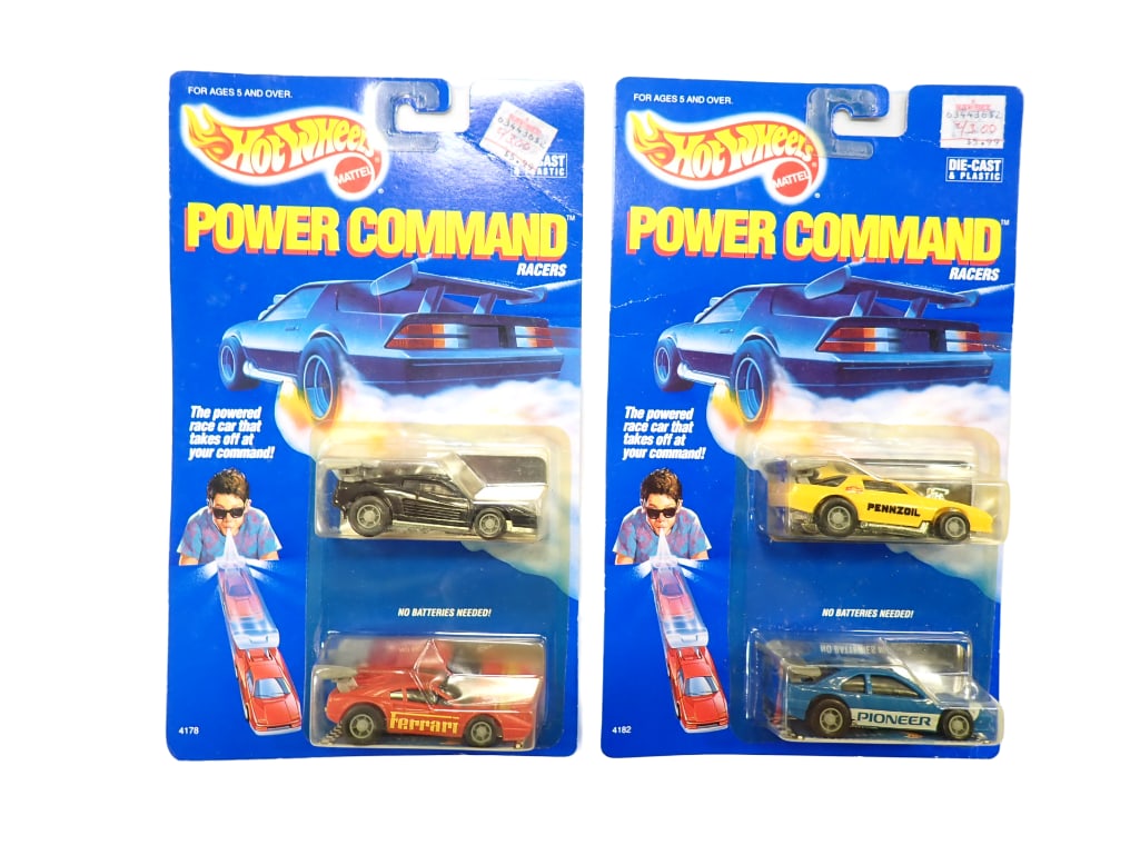 2 Sets Hot Wheels Power Command Racers Cars New in Package (1 of 4)