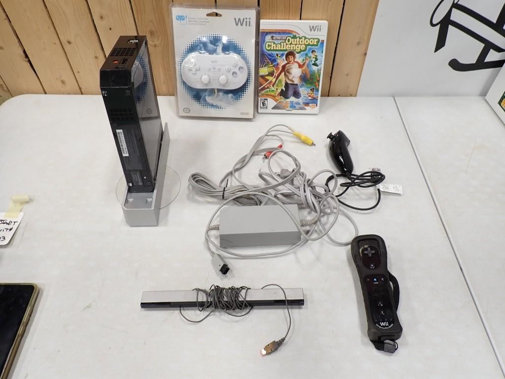Nintendo Wii Lot with System, controller, wires, Outdoor Challenge.  Untested (1 of 5)