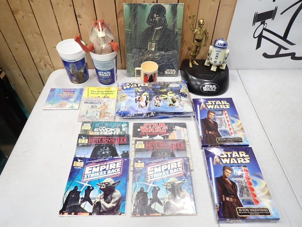 Star Wars Lot including Vinyl Records, Valentines Day Cards, Figures, Collector Cups, etc. (1 of 6)