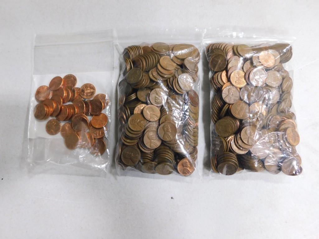 3 Bags of Lincoln Pennies incl 2 Older Bags and 1 Newer Bag: 3 Bags of Lincoln Pennies incl 2 Older Bags and 1 Newer Bag